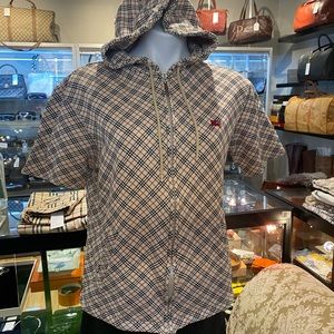 Burberry London zip top with hoodie